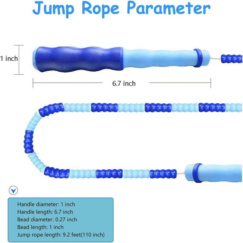 TYSISKNO Jump Rope for Kids Girls and Boys, Soft Beaded Jump Ropes, Adjustable Skipping Rope, Tangle-Free Segmented Rope for Kid and Women Men Adults Exercise, Keeping Fit, Training - 9.2Ft - Image 3